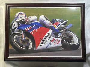 [ wine * Gardner .HONDA RVF750] poster panel A4 size Suzuka 8 hours '86