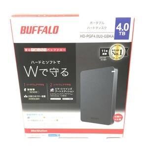 【BUFFALO ポータブル ハードディスク】HD-PGF4.0U3-GBKA　4.0TB　バッファロー ポータブルハードディスク（B041001）