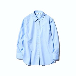 ユニクロ　ＷＯＭＥＮ　エクストラファインコットンシャツ　長袖　ブルー　Ｌサイズ