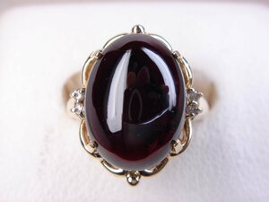 ★新品・送料無料★１８金カボションガーネットリング★１０．５０ｃｔ★