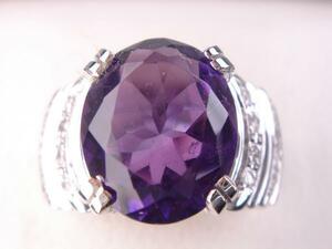 ★新品・送料無料★プラチナアメジストリング★３．２３ｃｔ★