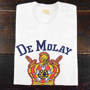 レア 1960's フリーメイソン DE MOLAY プリントTシャツ デッドストック 半袖 ショートスリーブ ビンテージ 古着 検ミリタリーカレッジ