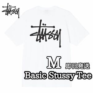 stussy ステューシー メンズ レディース Tシャツ 半袖 ベーシック 白 ホワイト M