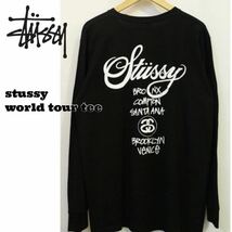 STUSSY ステューシー ワールドツアー 長袖Tシャツ ロングスリーブTシャツ ロンT メンズ レディース ブラック 黒 L_画像5