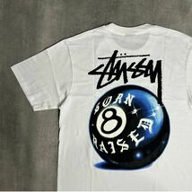 STUSSY ステューシー STUSSY & BORN X RAISED 8 BALL TEE ボーン X レイズド X 8 ボール Tシャツ 半袖 ホワイト L メンズ レディース_画像4