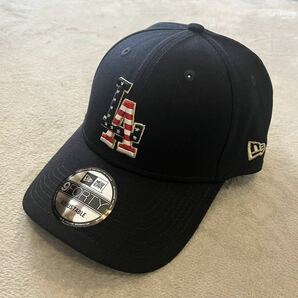 NEW ERA LA 9FORTY 大谷 ニューエラ キャップ 帽子 ハット メンズ レディース 国旗 星条旗 ドジャース 山本 海外限定 ネイビー 正規品の画像3