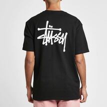 送料無料 stussy ステューシー メンズ レディース Tシャツ 半袖 ベーシック 黒 ブラック M_画像3