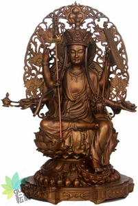 仏像 地蔵菩薩 坐像 高18cm 真鍮 摩六臂地蔵菩薩 お地蔵様 お地蔵さん