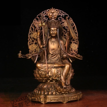 仏像 地蔵菩薩 坐像 高18cm 真鍮 摩六臂地蔵菩薩 お地蔵様 お地蔵さん_画像2