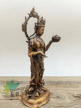 【諸天神】銅製 仏像 古色 堅牢地神 地天 立像 総高16cm _画像3