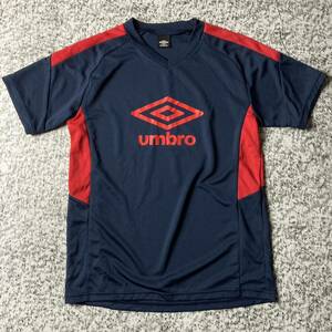 【グッドレギュラー】アンブロ　ビッグロゴ　VネックTシャツ S/Sゲームシャツ　ネイビー　Mサイズ 古着　UMBRO ドライ半袖Tシャツ 