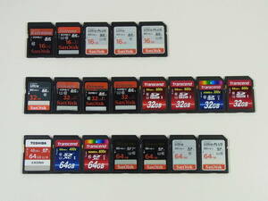 大量/まとめ SD HC XC カード 16GB/32GB/64GB メーカー/容量/クラス等色々 SDカード 大容量メモリー 20枚 デジカメ等に