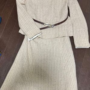 入学式等に ベルメゾン Style Note ツイードセットアップ ベルトリバーシブル可愛いデザイン