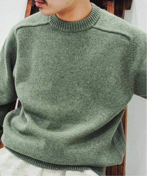 【A.PRESSE/アプレッセ】Pullover sweter カーキ