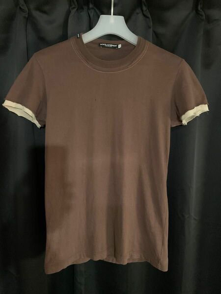 DOLCE＆GABBANA Tシャツ size 44 レイヤード　ブラウン