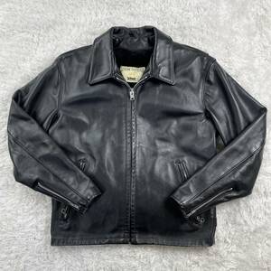  rare XL Schott 652H rider's jacket 42 single collar attaching black Horse Hyde leather jacket Schott liner demountable black 