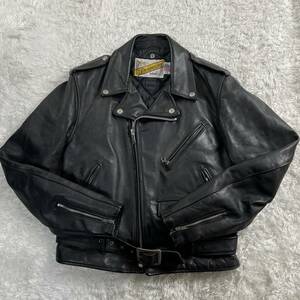  Schott double rider's jacket 618 quilting Biker tag 38 leather jacket original leather USA made Schott XL LL black black 