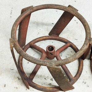 耕運機 管理機 鉄車輪 カゴ車輪 左右セット 中古の画像5