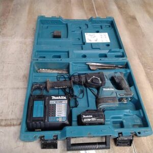 簡易動作確認済◆makita マキタ 24mm 充電式ハンマドリル　HR244D DC18RF BL1850B 工具 ビット 付き 電動工具 DIY　中古品 kd01012831