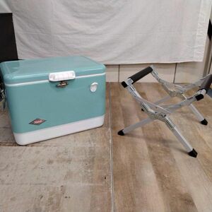* with cover * Coleman Coleman steel belt cooler,air conditioner turquoise 54QT stand attaching camp outdoor cooler-box mc01065777