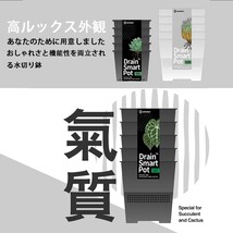 プラ鉢 Drain Smart Pot M16サイズ ブラック 5個 ラベル付き 排水性 通気性 スリット鉢 多肉食物 パキポディウム 発根管理_画像5