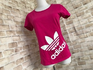 e05152★adidas　アディダス　半袖T　ビックロゴ　ピンク　レディース　L