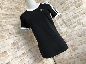 e05155★adidas　アディダス　半袖T　胸ロゴ　ブラック　レディース　M