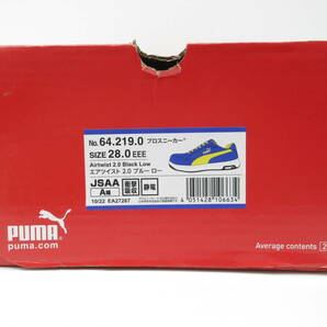 3100 ブランド祭 シューズ祭 PUMA プーマ 安全靴 Airtwist 2.0 Blue Low エアツイスト 2.0 ブルー ロー 未使用品 28cm 青 黄 箱付きの画像10