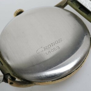 2404-548 セイコー 手巻き式 腕時計 SEIKO クロノス 17石 丸型 金色ケース くさびインデックス 伸縮ブレスの画像6