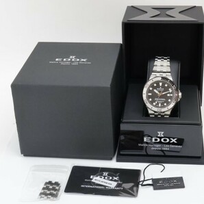 2404-551 エドックス オートマチック 腕時計 美品 EDOX 80110 357NM NIN デルフィン オリジナル 日付 箱有りの画像8