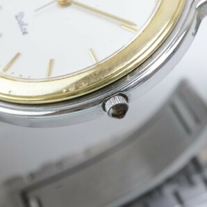 2404-656 セイコー クオーツ腕時計 ドルチェ 5E31 6B00 18KTベゼル 白文字盤 コンビカラー 純正ベルトの画像2