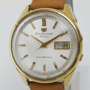 2403-705 セイコー オートマチック 腕時計 SEIKO 7619 7010 スポーツマチック デラックス 25石 デイデイト 金色ケース