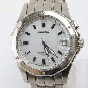 2404-586 セイコー 電波ソーラー 腕時計 SEIKO 7B22 0BA0 ブライツ チタン 日付 純正ブレス