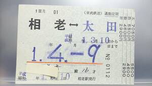S2713 ★東武鉄道★　定期券　平成元 【　相老　ー　太田　】