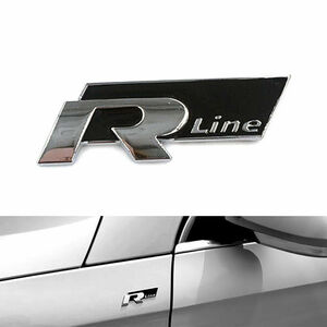 [在庫品] VW R-LINE Rライン サイド エンブレムゴルフ / ジェッタ / ポロ / ボーラ / ビートル / パサート 黒 ブラック