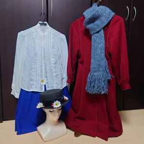 【中古】メリーポピンズ　仮装5点セット　女性Sサイズ　Dハロ仮装　コスチューム