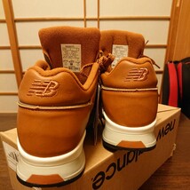 ・新品未使用品　New Balance ニューバランス　M1500TN　27.0cm(D) US9　UK製 英国製 イギリス製 オールレザー TAN ブラウン.送料無料 _画像4