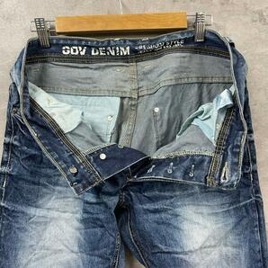 GOV DENIM デニムジーンズパンツ ブルー ボタンフライ 32 実寸W32in USA 海外輸入 古着 SK10456の画像9