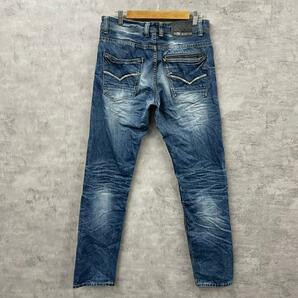 GOV DENIM デニムジーンズパンツ ブルー ボタンフライ 32 実寸W32in USA 海外輸入 古着 SK10456の画像2