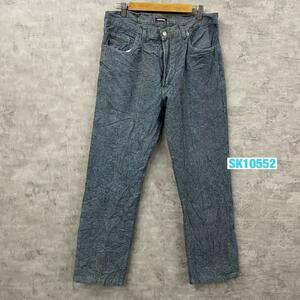 GASOLINA Denim jeans pants blue Denim Zip fly work pants 44 absolute size W34in USA abroad import old clothes SK10552