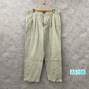 IZOD CHINO チノパンツ ベージュ ツータック ジップフライ 36×29 実寸W35in PC-790 RN36543 USA 海外輸入 古着 AS108