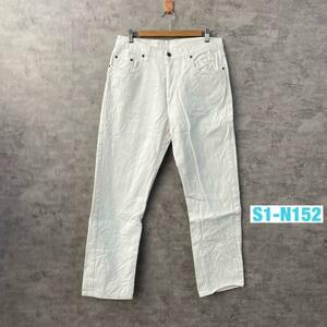 COOCKER'S TRUST LABEL DENIM デニムジーンズパンツ ホワイト ボタンフライ 実寸W32in USA 海外輸入 古着 S1-N152