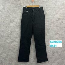 NEW YORK JEANS NY デニムジーンズパンツ ブラック ジップフライ ブーツカット 10 実寸W31in USA 海外輸入 古着 S220204-H441_画像1