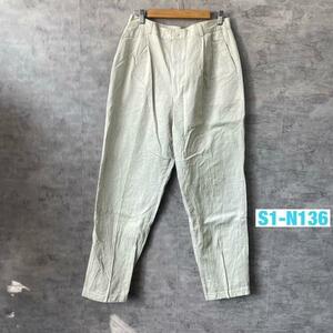 DOCKERS ドッカーズ チノパンツ ベージュ ジップフライ ツータック 14LONG 実寸W31in 256957021 USA 海外輸入 古着 S1-N136