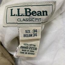 L.L.Bean エルエルビーン CLASSIC チノパンツ ベージュジップフライ 34 実寸W35in 21330 RN71341 USA 海外輸入 古着 S21004_画像10