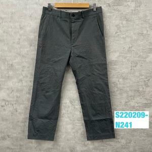 DOCKERS ドッカーズ チノパンツ D1 グレー ストライプ ジップフライ 32×30 実寸W33in 40434-0004 USA 海外輸入 古着 S220209-N241