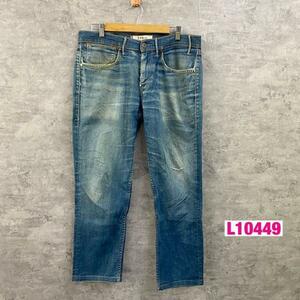 Levi's リーバイス 519 デニムジーンズパンツ ブルー スリム 赤タブ 布パッチ 33×34 実寸W34in 79519-0006 USA 海外輸入 古着 L10449