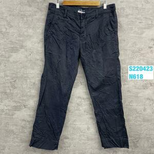 POLO RALPH LAUREN ポロ チノパンツ ネイビー ジップフライ 44 実寸W34in USA 輸入 古着 S220423-N618