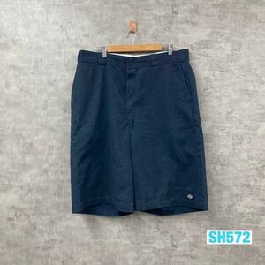 Dickies ディッキーズ ネイビー ジップフライ ハーフパンツ ワーク 短パン 実寸W38in USA 海外輸入 古着 S220311-H572