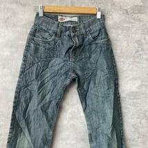 Levi's リーバイス 514TM デニムジーンズパンツ ブルー スリムストレート キッズ W25L27 実寸W22in 5514-873 L221021-N599_画像3